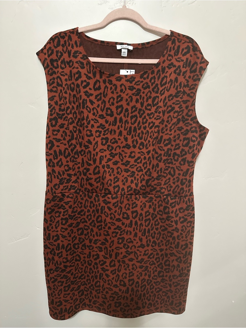 Nine West Rust Brown Leopard Print Sheath Dress